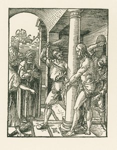 De geseling, c.1509 (houtsnede) door Albrecht Dürer or Duerer