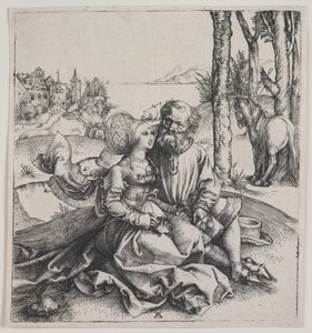 Het ongerijmde paar, ca. 1495 (gravure) door Albrecht Dürer or Duerer