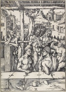 Het mannenbad, ca. 1496-1497 door Albrecht Dürer