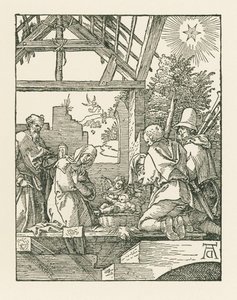 De Geboorte, ca. 1510 (houtsnede) door Albrecht Dürer or Duerer
