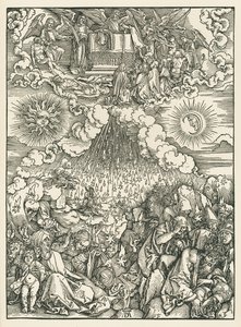 De opening van het vijfde en zesde zegel. De Openbaring van Johannes, ca. 1497-98 (houtsnede) door Albrecht Dürer or Duerer