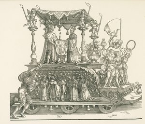 De kleine triomfwagen of het Bourgondische huwelijk door Albrecht Dürer or Duerer