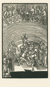 Het theater, ca. 1492-93 (houtsnede) door Albrecht Dürer or Duerer