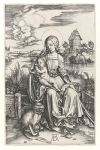 De Maagd met de aap, c.1498 door Albrecht Dürer