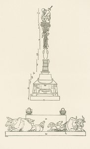 Overwinningscolonne voor de onderwerping van opstandige boeren door Albrecht Dürer or Duerer