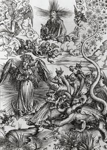 Vrouw van de Apocalyps en zevenkoppige draak, Apocalyps door Albrecht Dürer