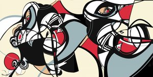 Abstracte kubistische gezichten door Alejandra Winkhaus