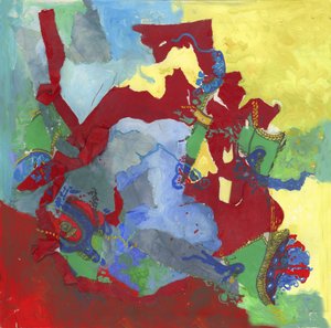 Levendige abstracte collage door Alejandra Winkhaus