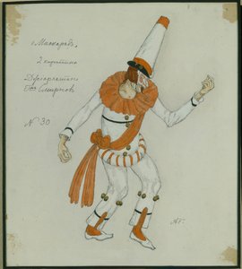 Kostuumontwerp voor het toneelstuk Het Masquerade door M. Lermontov, 1917 door Aleksandr Jakovlevic Golovin