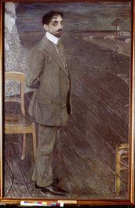 Portret van de dichter Mikhail Kouzmine