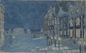 Winterpaleis. Decorontwerp voor de opera Het IJshuis door A. Koreshchenko, 1901