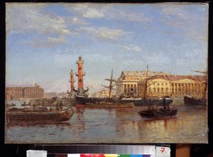 Uitzicht op Sint-Petersburg vanaf de Neva door Aleksandr Karlovich Beggrov
