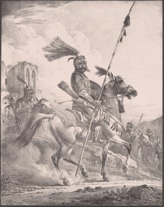 Koerd in militaire wapenrusting te paard, 1819