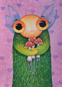 Grappige paddenstoelvriend