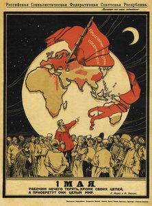 De 1e mei. Arbeiders hebben niets te verliezen, maar ze hebben de hele wereld te winnen - Apsit, Alexander Petrovich (1880-1944) - 1919