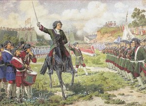 Militaire oefening van de Fun-troepen van Peter I bij Kozukhovo, 1880