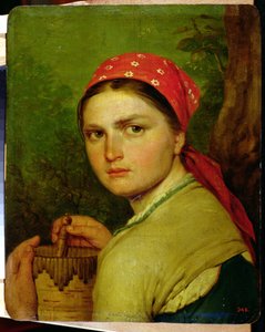 Meisje met een Berkenbast Pot, c.1824 door Aleksei Gavrilovich Venetsianov