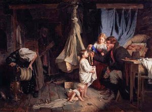 Terugkeer uit de stad, 1870 door Aleksei Ivanovich Korzukhin