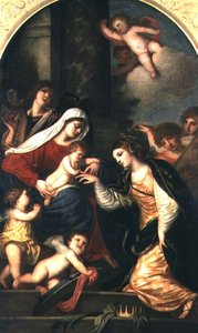 Het Mystieke Huwelijk van St. Catharina door Alessandro Varotari