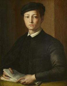Portret van een jongeman door Alessandro Allori