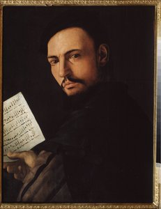 "Portret van een zanger" Schilderij van Alessandro Allori, Regional Art Gallery, Tambov, Rusland door Alessandro Allori