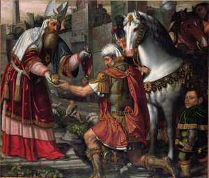 Ontmoeting van Abraham en Melchizedek door Alessandro Bonvicino Moretto