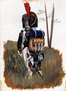 Eerste Keizerrijk (1804-1814 en 1815): grenadiersoldaten van de Koninklijke Garde van het Grote Napoleontische Leger in Italië door Alessandro Lonati