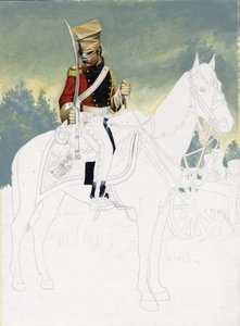 Eerste Keizerrijk (1804-1814 en 1815): soldaat van de lichte cavalerie van het grote Franse Napoleontische leger (onafgewerkt) door Alessandro Lonati