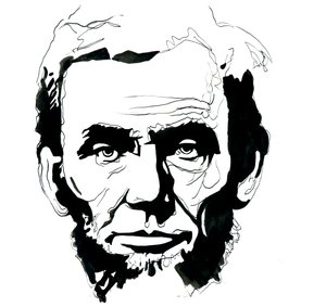 Portret van Abraham Lincoln (1809-1865) President van de Verenigde Staten door Alessandro Lonati