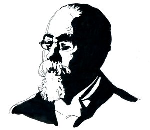 Portret van Cesare Lombroso (1835-1909) oprichter van de Italiaanse School voor Criminologie door Alessandro Lonati