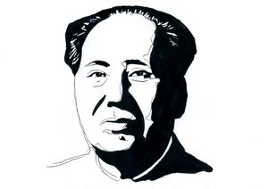 Portret van de Chinese communistische revolutionair en de grondlegger van de Volksrepubliek China Mao Zedong door Alessandro Lonati