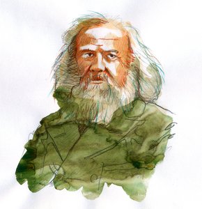 Portret van Dimitri Ivanovich Mendelejev door Alessandro Lonati
