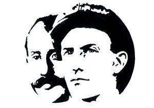 Portret van Orville (1871-1948) en Wilbur Wright (1867-1912) Amerikaanse luchtvaartpioniers door Alessandro Lonati