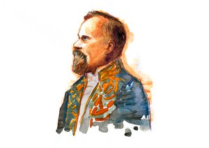 Portret van Raymond Poincare (1860-1934) circa 1914 in kostuum van het Legioen van Eer door Alessandro Lonati