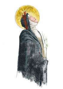 Portret van St. Catharina van Siena (tekening)
