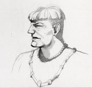 Portret van een piraat (kaper) of buste van een matroos (Illustratie) door Alessandro Lonati