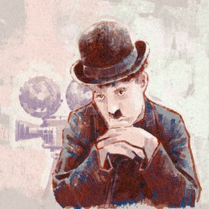 Portret van acteur en regisseur Charlie Chaplin