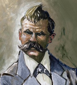 Portret van de Duitse filosoof Friedrich Nietzsche (1844-1900) door Alessandro Lonati