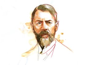 Portret van de Duitse socioloog Max Weber (1864 - 1920) door Alessandro Lonati