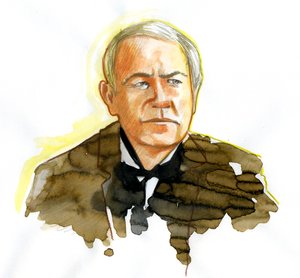 Portret van de natuurkundige Thomas Edison (1847-1931) door Alessandro Lonati