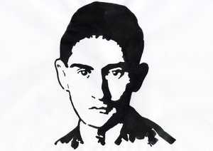 Portret van de Praagse schrijver Franz Kafka (1883-1924) door Alessandro Lonati