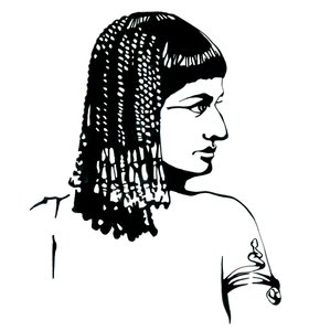 Portret van de Egyptische koningin Cleopatra VII Thea Philopator (69-30 v.Chr.)