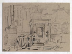Ruïnes uit de Romeinse tijd in Rome, Forum (foro romano) door Alessandro Lonati