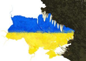 Rusland valt Oekraïne aan om het op te eten, 2022 door Alessandro Lonati