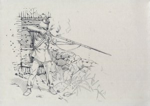 Tweede Keizerrijk (1852-1870): infanterist die schiet, soldaat van het Oostenrijkse leger, Oostenrijks-Hongaars