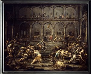 Aankomst van de galeislaven in de gevangenis van Genua