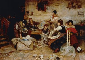 Vrouwen die parels bewerken
