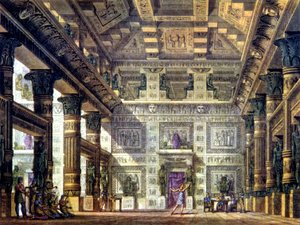 Dansscène in het oude Egypte in Memphis door Alessandro Sanquirico