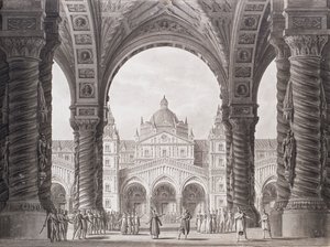 Decorontwerp voor de opera seria I due Valdomiri door Peter Winter door Alessandro Sanquirico