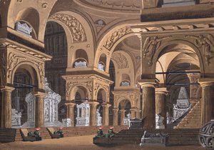 Toneelontwerp voor de opera Castore e Polluce door Francesco Bianchi door Alessandro Sanquirico